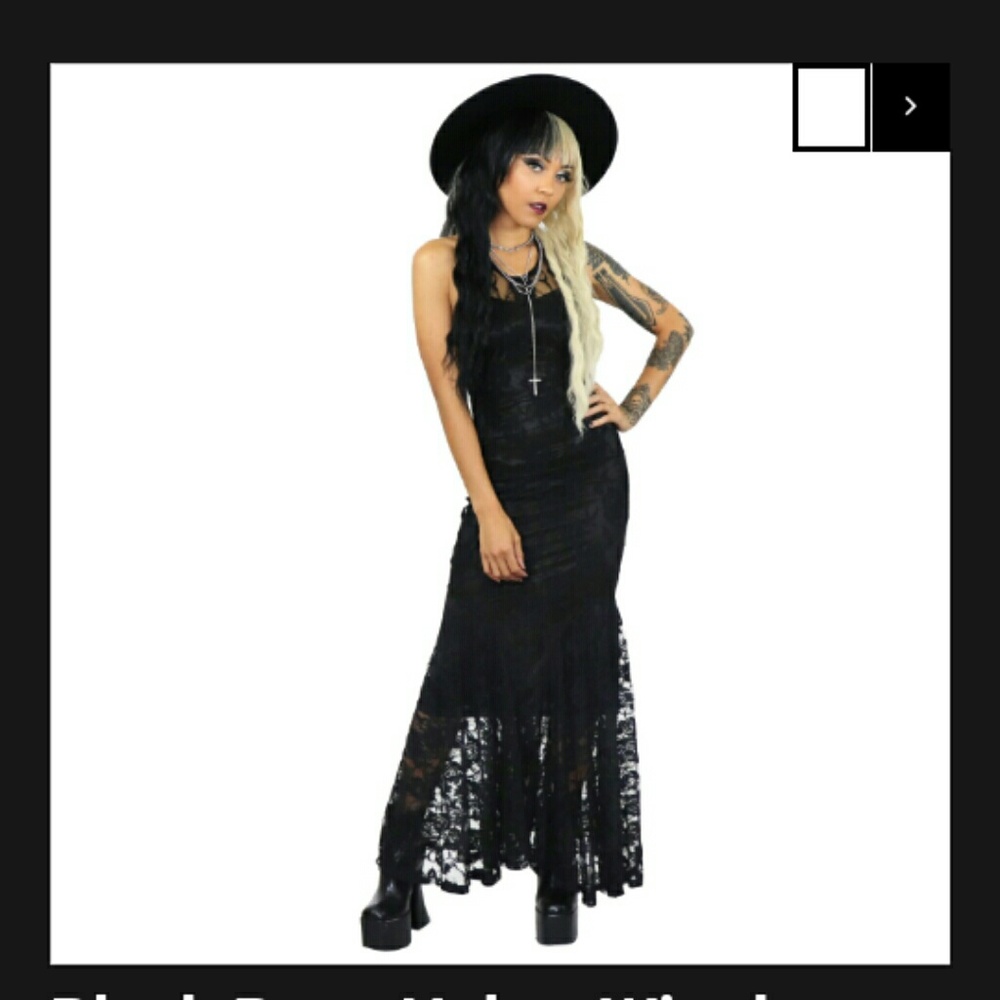 Black Lace Rose Halter Top Maxi Dress